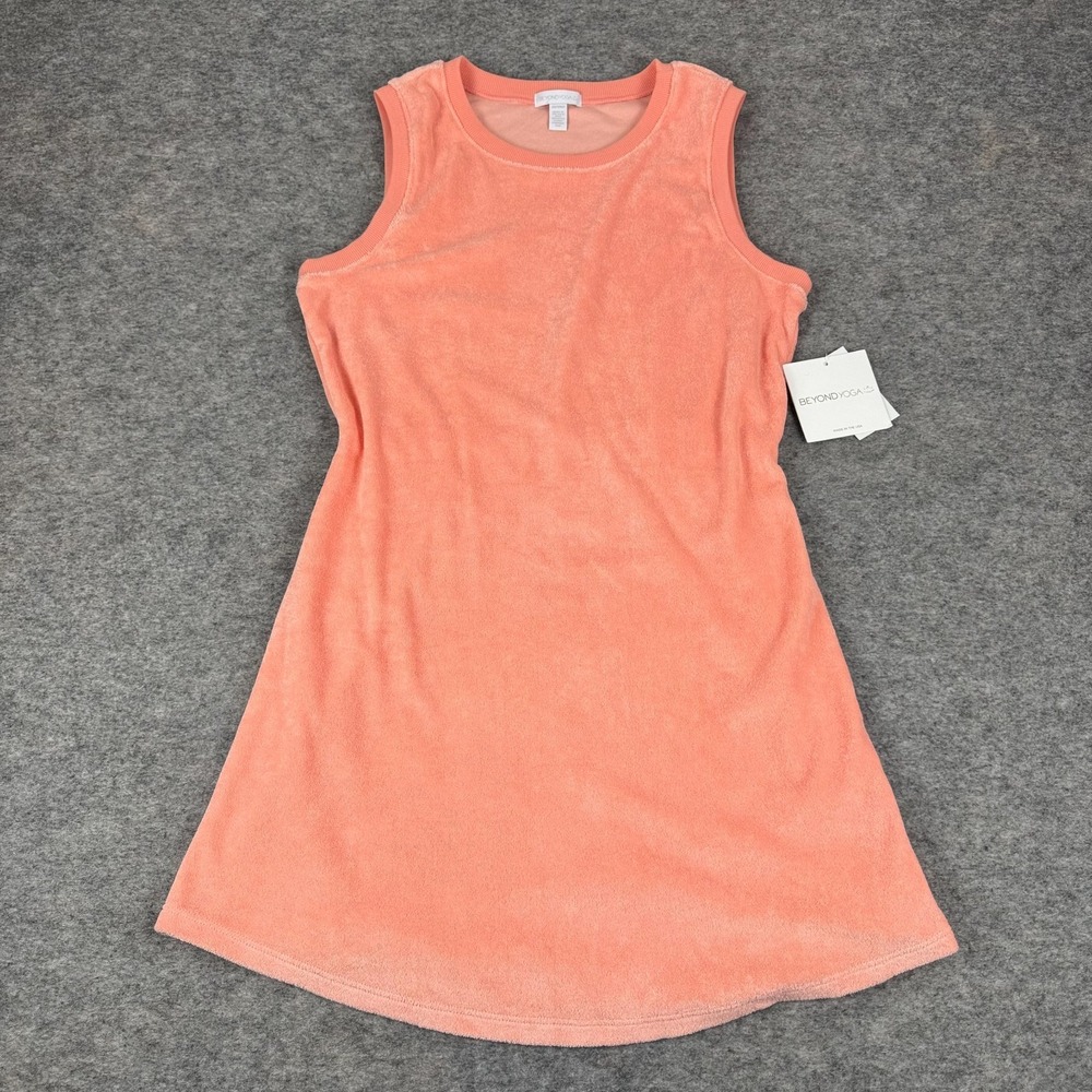 Beyond Yoga Out Of Town Dress Sleeveless Terry‎ Cloth Peach Womens XS